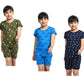 IndiWeaves Girls Cotton Printed Night Suits Tshirts and Shorts Set Summer (Pack of 3) Dark Green::Blue&::Navy Blue