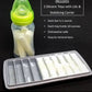 Breast Milk Freezer Storage Trays W/Carrier, 10-1Oz Bars, 2 Silicone Containers W/Silicone Lids And Carrier, Food Grade Silicone