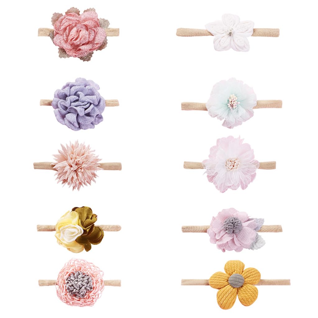 Palay 3Pcs Headband For Baby Girl, Lace Flower Bow Hair Bands, Elastic Hairband, Cute Hair Bands For Toddler Girls Newborn Showe