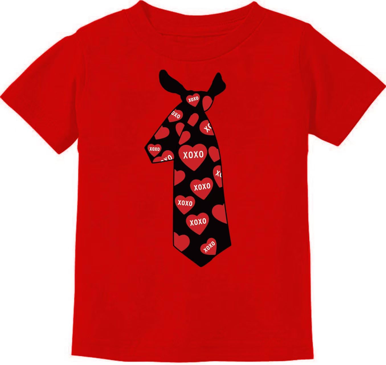 Little Boy Valentines Day Shirt Hugs And Kisses Heart Tie Graphic Vday Toddler Kids Xo Xo Heart Tops Size 7 Years
