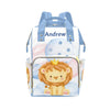 Personalized Diaper Bag Backpack Gift Balloon Prince Baby Lion Cute Versatile Travel Bag: Large Capacity & Multiple Compartments
