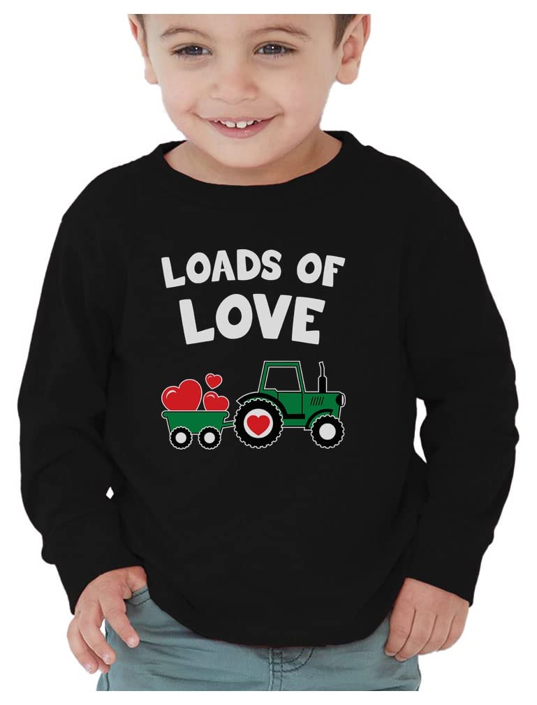 Loads Of Love Boys Valentines Day Shirt Toddler Valentine Long Sleeve Shirts 3T Black