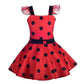 Dressy Daisy Girls Polka Dots Ladybug Dress Up Costume Birthday Halloween Christmas Fancy Party Outfit Size 6X-8 Red