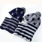 Baby Winter Hat Scarf Mitten Set, Unisex Infant Toddler Kids Hat Scarf (Navy+Grey Stars, 2-5T)