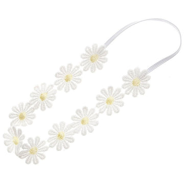 Baby Girls Lace Daisy Flower Headband Soft Hair Bands Floral Crown Wreath Flower Headpiece