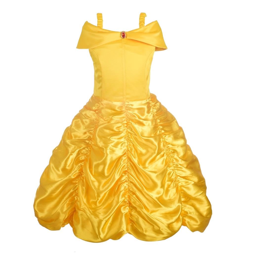 Dressy Daisy Girls Princess Yellow Gold Ball Gown Birthday Party Fancy Dress Up Halloween Costume Size 12-14