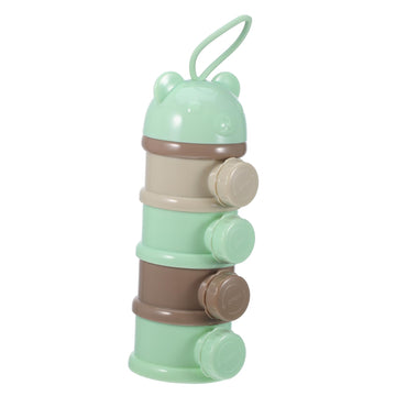 Imikeya Stackable Formula Dispenser - 4-Layer Milk Powder Container For Travel Light Green