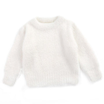 Curipeer Baby Sweater Solid Thick Basis Pullover Sweater Turtleneck Longsleeve Fall Clothes For Baby Girl And Boy White 6-12 Mon