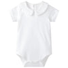 Pureborn Baby Boys Bodysuits Cotton Summer Short Sleeve Peter Pan Collar White 9-12 Months