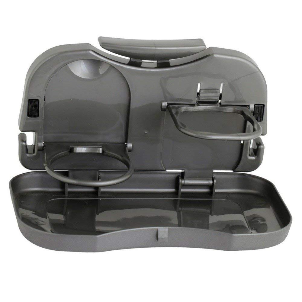 TOKEZO Car Meal Plate & Cup Holder Tray, Backseat Food Tray with Bottle Cup Holder for Car Travel Dining Tray (Car Tray)