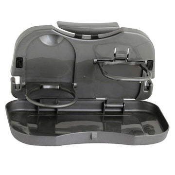 TOKEZO Car Meal Plate & Cup Holder Tray, Backseat Food Tray with Bottle Cup Holder for Car Travel Dining Tray (Car Tray)