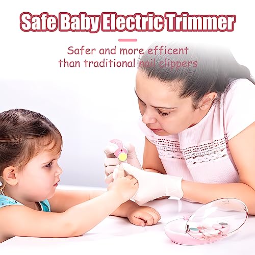 Baby Nail Trimmer Electric-12 in 1 Baby Nail Clippers Safe Baby Nail File Kit with a Nail Clipper, Scissor, Tweezers, and Nail F