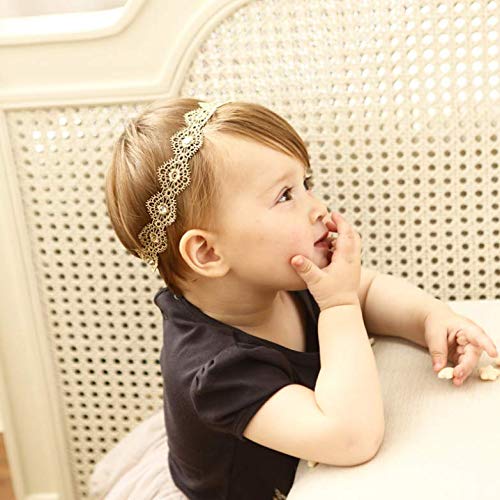 Zapire Lace Headbands For Baby Girl Beautiful Kid Hair Accessories - Soft Elastic Flower Bows Hair Bands