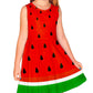 Remimi Kids Girl Watermelon Dress Sleeveless Tropical Halloween Fruit Dresses Outfits 7-8 Years