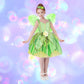 Tyhtym Tinkerbell Fairy Costumes Girls Green Fancy Dress Up Baby Kids Halloween With Butterfly Wings Headband (4-5T, Fairy)