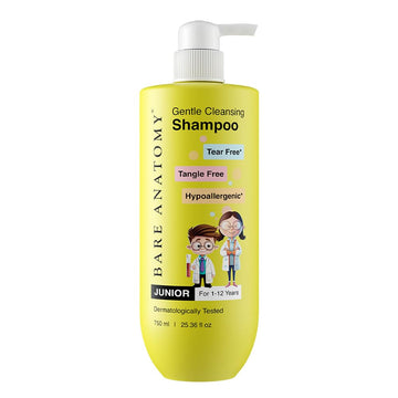 Bare Anatomy Gentle Cleansing Kids Shampoo For 1-12 Yrs | Tear-Free & Hypoallergenic Ph 5.5 | Coconut Milk Protein & Vitamin E |