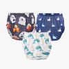 CrawlIn Reusable Adjustable Swim Diaper Combo  Pack Of 3 Printed Underpants For Infant Boys & Girls | M | Color 3