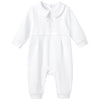 Pureborn Baby Boys Baptism Romper Organic Cotton Long Sleeve Christening Jumpsuit For Infant Boy Baptism Outfit White Newborn