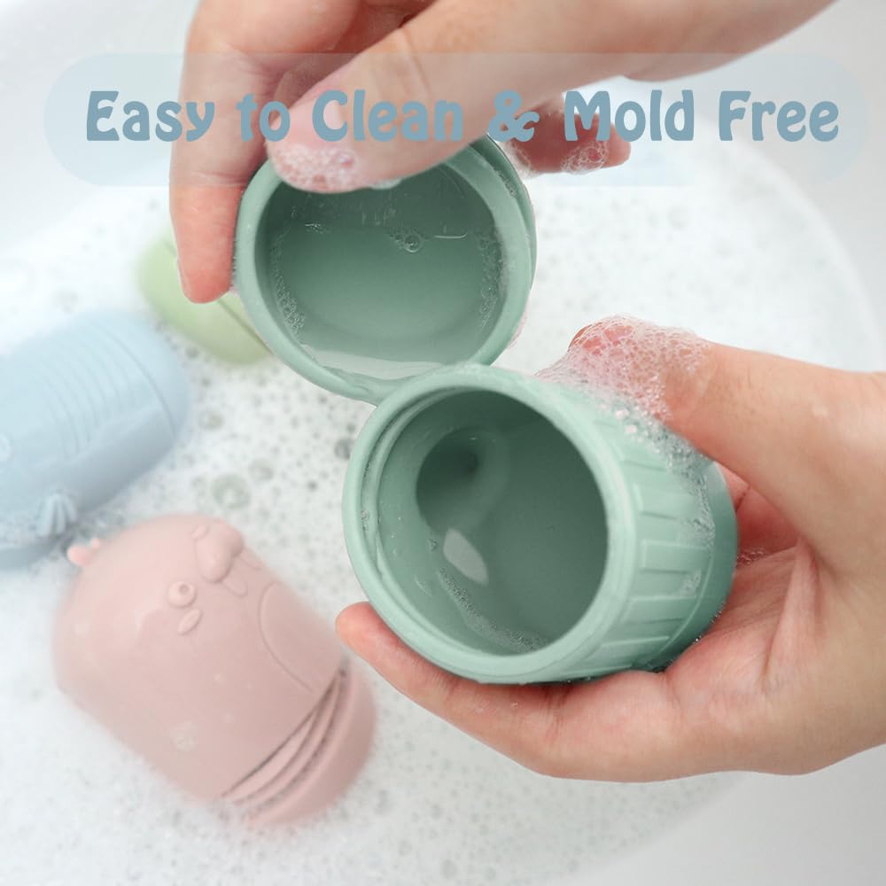 Ginbear Silicone Baby Bath Toys, Mold Free Squirty Bath Toy for Toddlers, Preschool Bath Toys for Infants, Non-Toxic Bathtub Toy