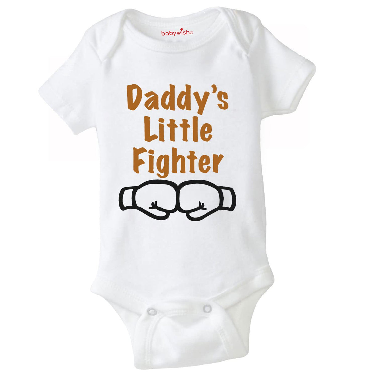 Baby Wish FatherS Day Baby Unisex Bodysuits Newborn Romper Half Sleeve Envelope Neck Cute Outfit DaddyS Little Fighter Girl