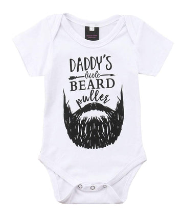 Mainesaka Newborn Baby Got My Mind On My Mommy Paws Funny Bodysuits Rompers Outfits Grey White 0-18M (Z-Daddy'S Little Beard, 12