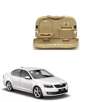 Stylish Foldable Compact Car Back Seat Tray for Food/ Drinks/ Cup/ Bottle Holder Universal Pack of 1 Suitable for Skoda Octavia