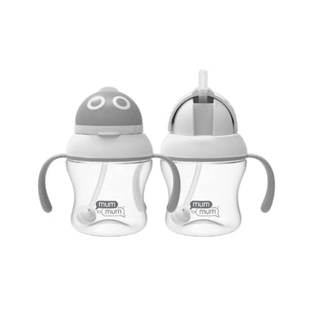 Mum To Mum Leak-Proof Easy-Drinking Space Robot Straw Cups 5Oz For 6+ Months, 2 Pack, Mm202A