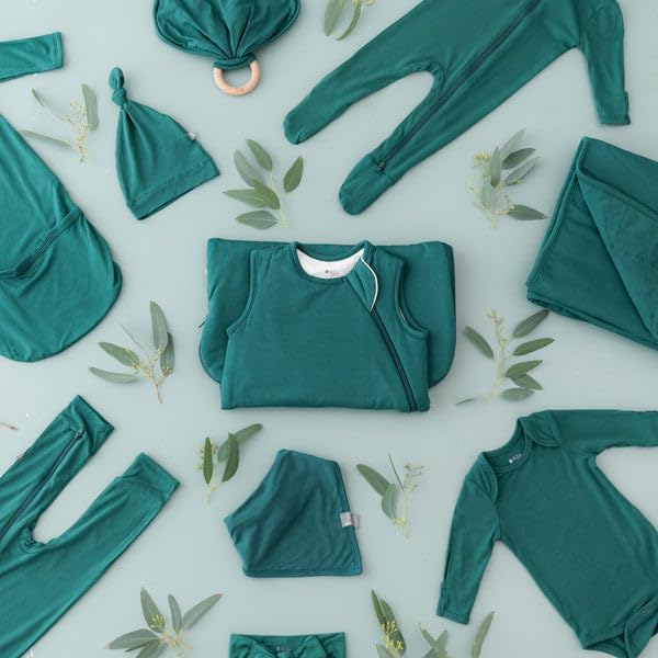 KYTE BABY Soft Bamboo Rayon Rompers, Zipper Closure, 0-24 Months (Newborn, Emerald)