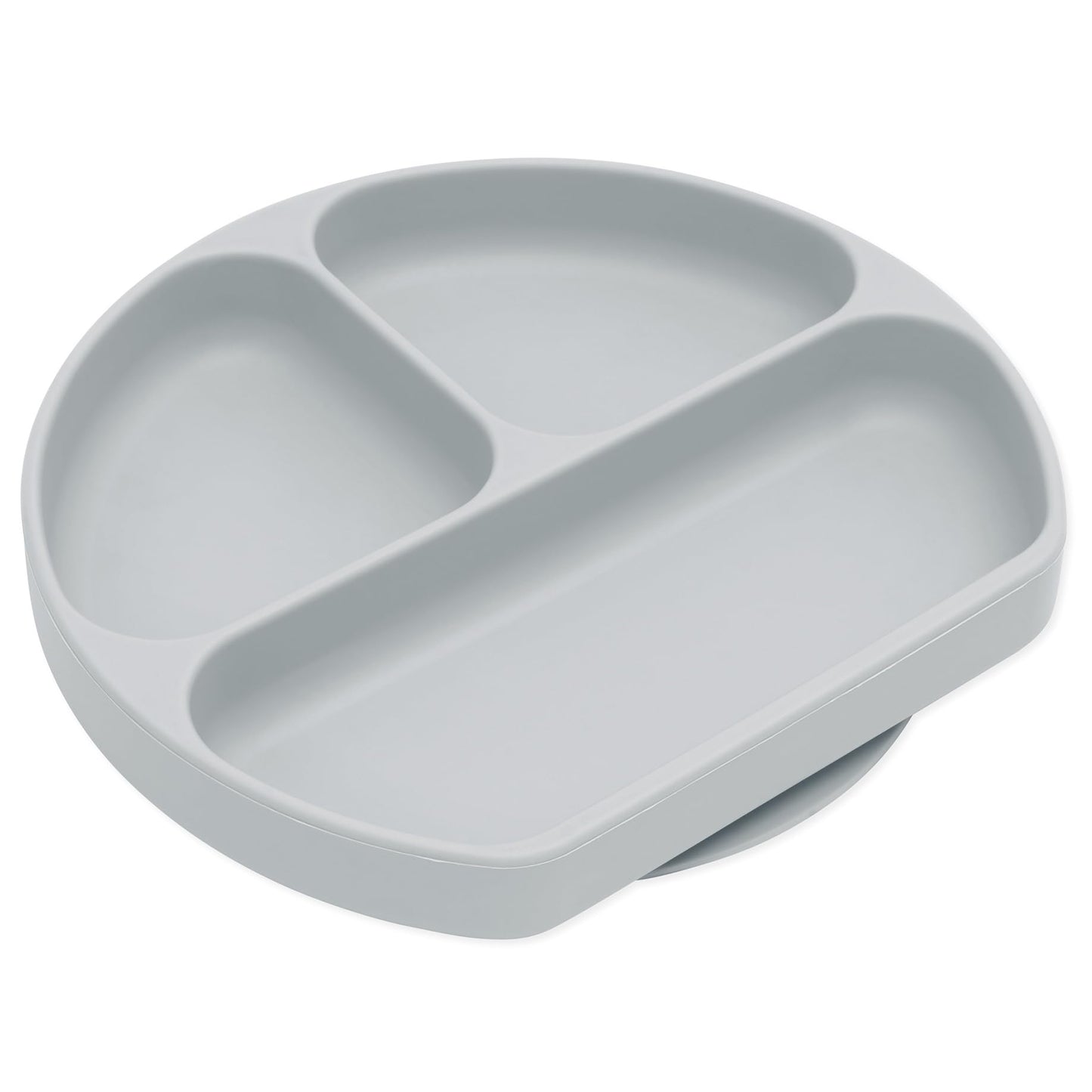Bumkins Toddler and Baby Suction Plate, Divided Grip Dish for Babies and Kids, Baby Led Weaning, Feeding Supplies, Sticks to Tab