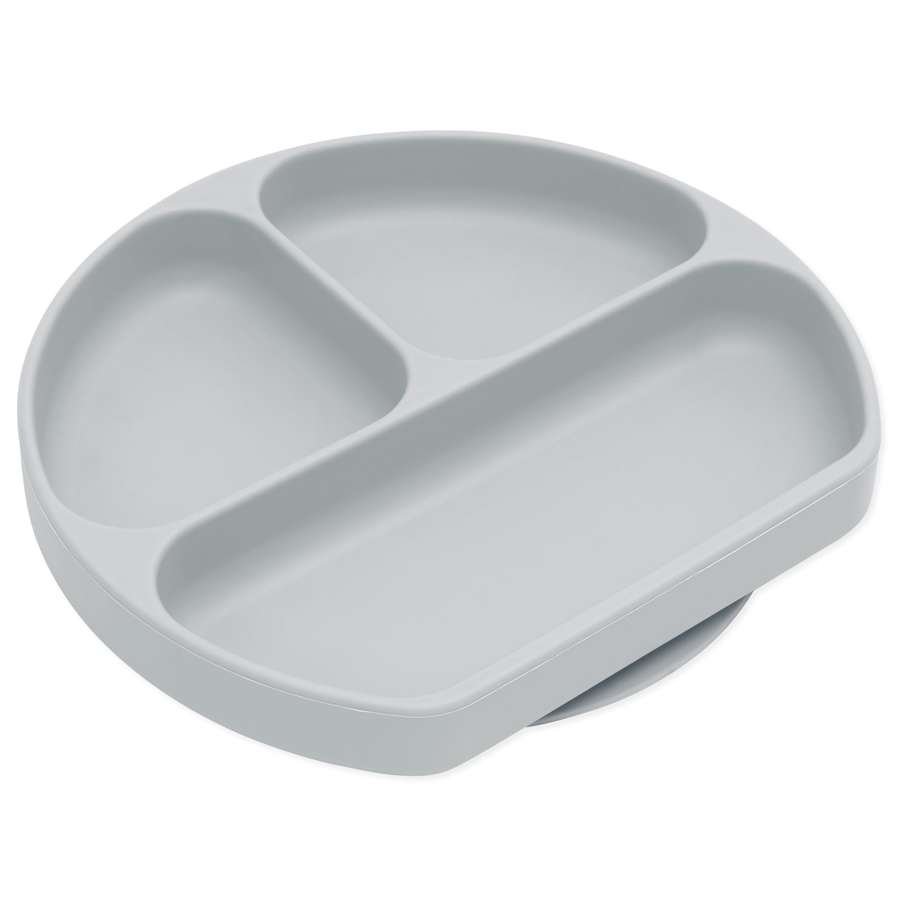Bumkins Toddler and Baby Suction Plate, Divided Grip Dish for Babies and Kids, Baby Led Weaning, Feeding Supplies, Sticks to Tab