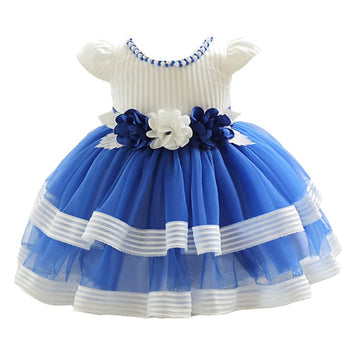 Hopscotch Baby Girls Knee Length Party Dresses In White Color For Ages (1824 Months)