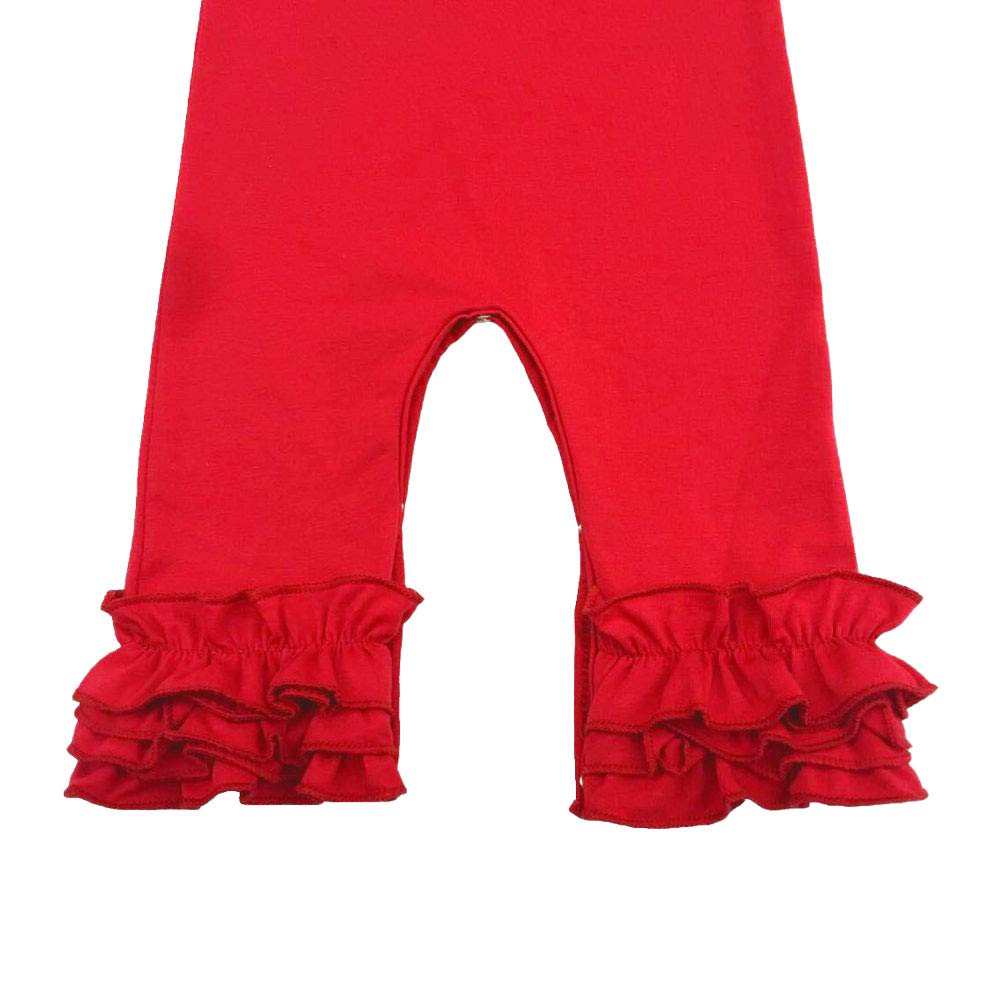 Owlfay Toddler Little Girls Baby 1St Valentines Day Romper Icing Ruffle Bottoms Long Sleeve Jumpsuit Playwear Pants Floral Print