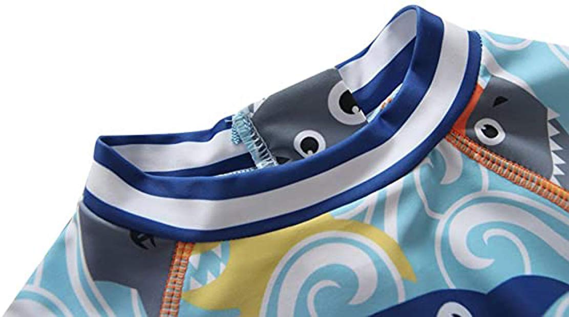 Best For All Baby Boys Kids Swimsuit Toddlers One Piece Zipper Bathing Suit Swimwear With Hat Rash Guard Surfing Suit (Light Fis