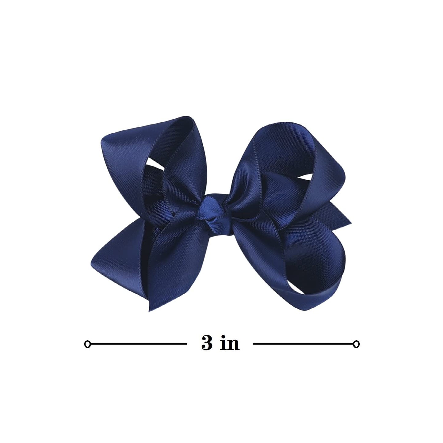 3 Inch Satin Bow For Little Girls - 2 Pcs (Royal Blue)