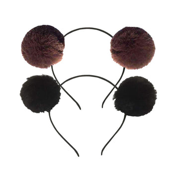 Pom Pom Headband Head Hoop Animal Style Cute Fluffy Hairband For Halloween Costume (C)