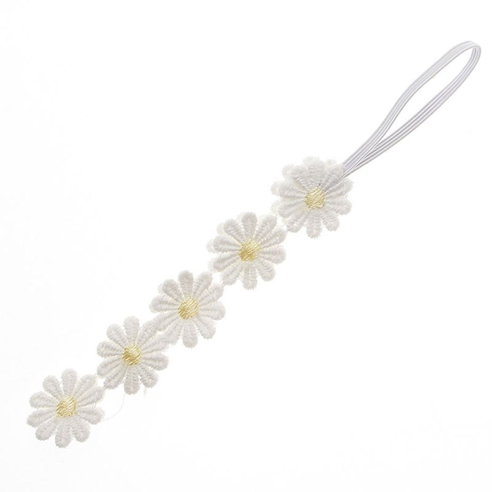 Baby Girls Lace Daisy Flower Headband Soft Hair Bands Floral Crown Wreath Flower Headpiece