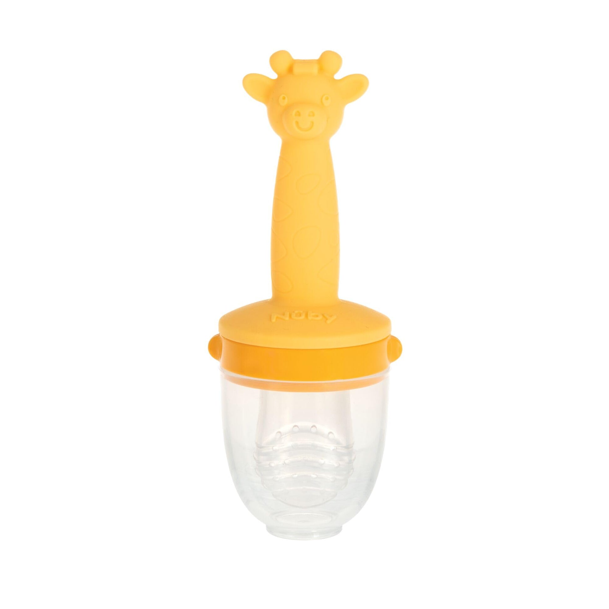 Nuby Silicone Nibbler Feeder for Kids - Soft Baby Feeding and Teething Toy - 10+ Months - Yellow Giraffe