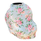 Breastfeeding Cover - Car Seat Cover With Bonus Strap Covers - Kiddo Kind Gray Floral