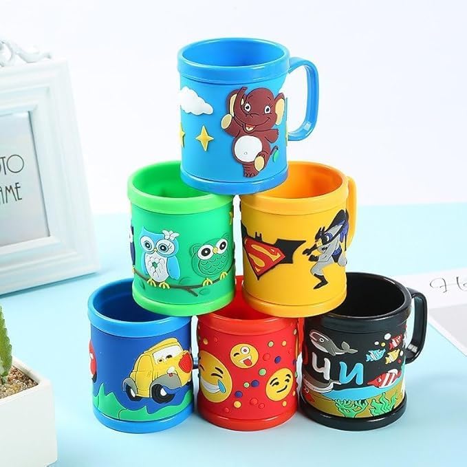 VAJASIL Colorful Cartoon Cup For Children, Fun & Safe Drinking Mug, For Serving Water, Milk, Juice, Soft Drinks, This Reusable K