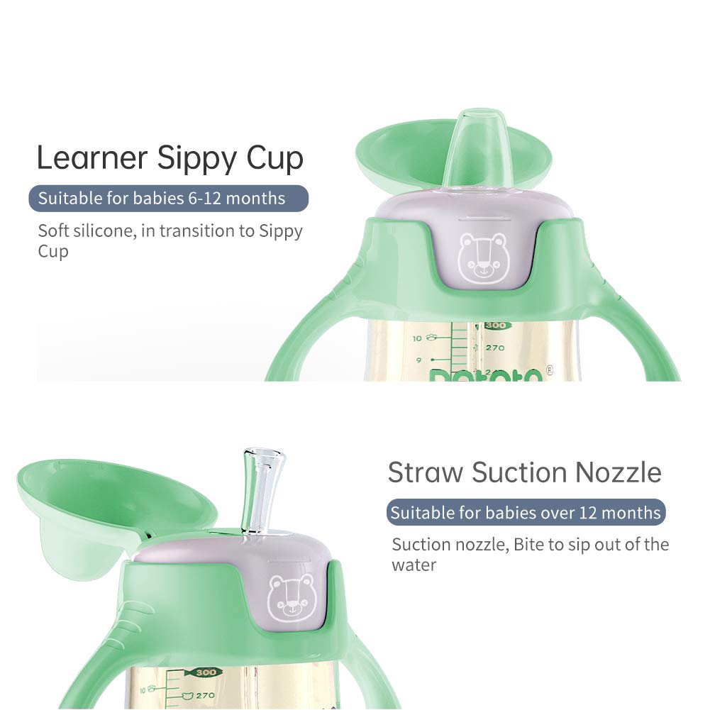 Potato Sippy Cups For Toddlers With Straw Spill Proof, Ppsu Learner Cup With Handle For Babies, Water Bottle For Baby 6 Months W