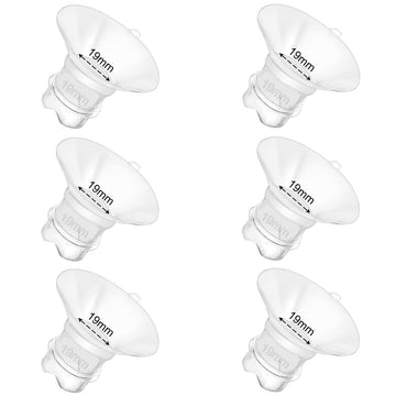 6pcs Updated Silicone Flange Insert 19mm Compatible with Momcozy/Medela/Spectra/Eufy/Lansinoh/TSRETE/Elvie/NCVI/Paruu Breast Pum