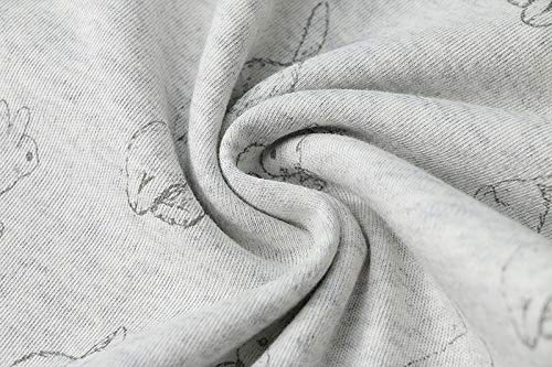 Owlivia 100% Organic Cotton Baby Long Sleeve Pajama Sets, Toddler Boy Girl 2-Piece Sleepwear(7 Years, Grey Rabbit)