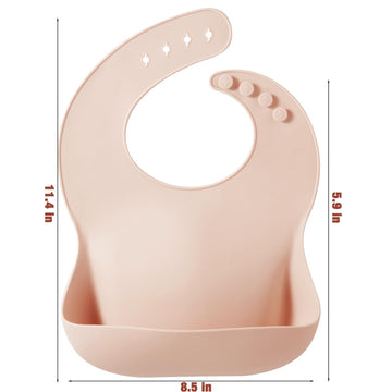 Pandaear 3 Pack Silicone Bibs For Babies Toddlers Girls Boys| Adjustable Waterproof Bpa Free Soft Durable Bibs For Eating With L