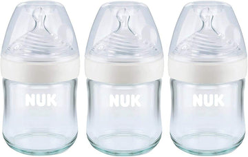 NUK Simply Natural Glass Baby Bottles, 4 oz, 3 Pack