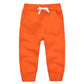 CuteOn Unisex Toddler Jogger Pants Kids Cotton Elastic Waist Winter Baby Sweatpants Pants 4Years Orange