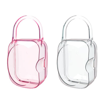 Laneyli Pacifier Case Classic (Pack Of 2, Clear, Pink)