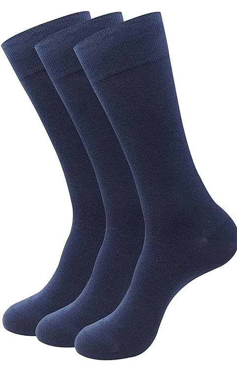 The Baby Company Kids Unisex Cotton School Socks (Calf/Full Length) Navy Blue Color (Pack Of 3) (1214 Years)