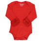Rufflebutts Ruffled Long Sleeve Layering Bodysuit - Red - 0-3 Months