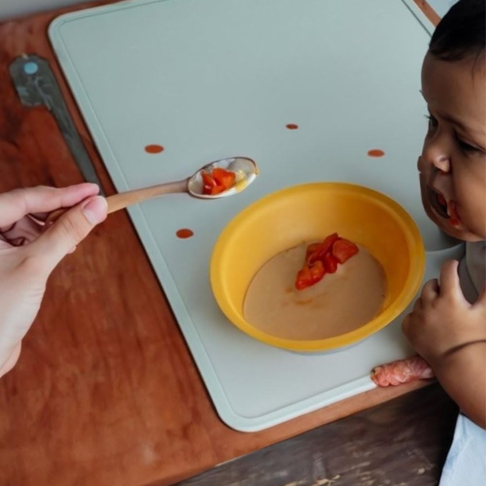 Samzareulo Silicone Toddler Placemat, Baby Placemats For Kids, Reusable Childrens Dining Food Mat