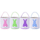 4 Pack Easter Bunny Basket Bags Easter Gift Bucket Rabbit Ear Tote Bag for Egg Hunts Candy and Gifts Storage (Bag 07)